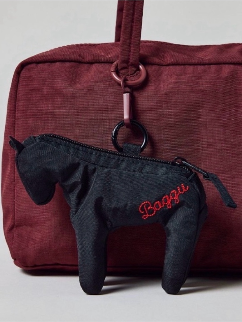 NWT BAGGU black horse with red embroidered horse bag charm / NEW - Picture 11 of 16